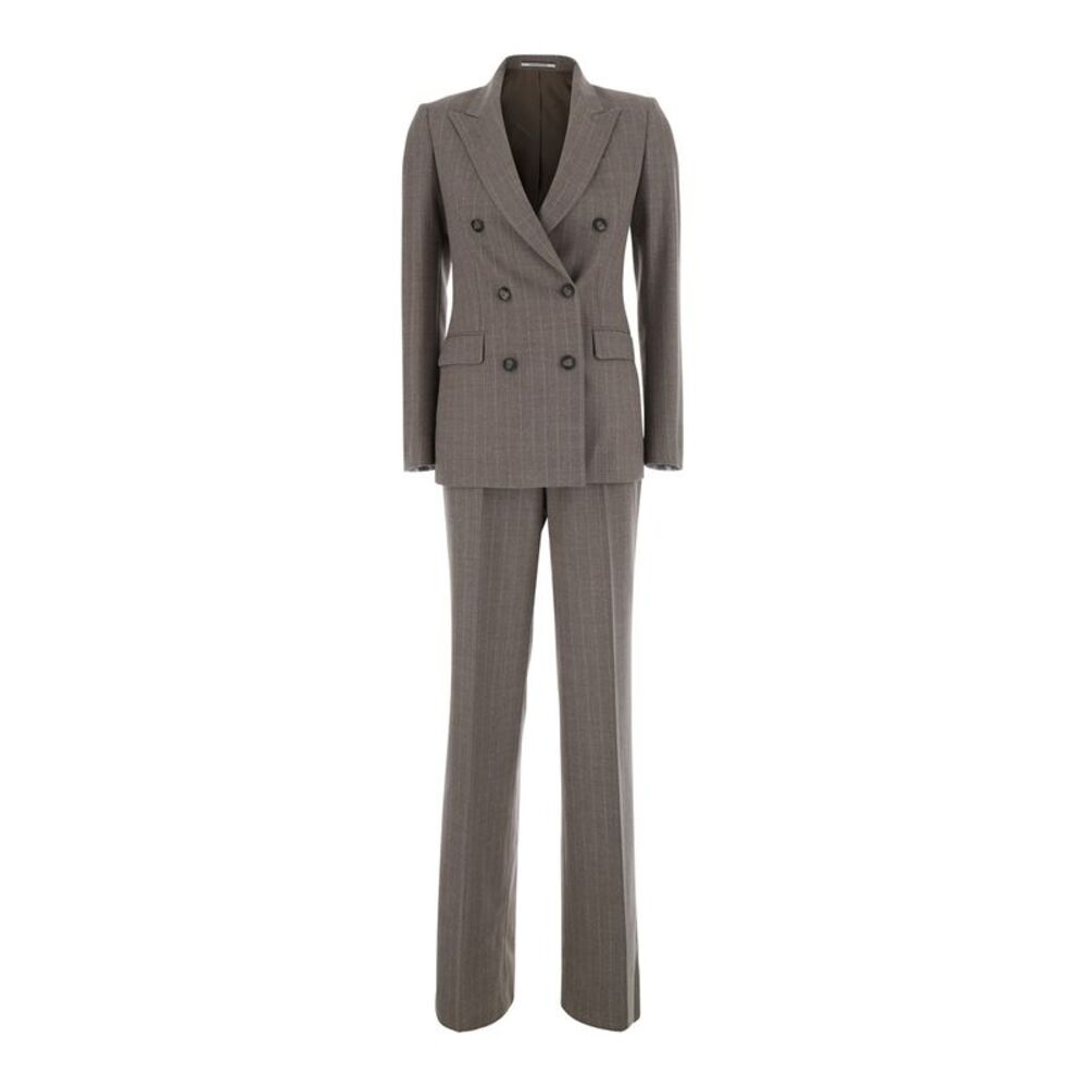 Tagliatore Women Suit Paris With Elegant Finishes In Beige Wool Men
